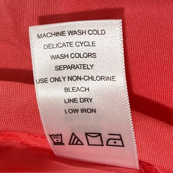 WOMAN WITHIN Apricot Blouse Button Up Front Pockets Tab Sleeves Top Size 14/16 - Picture 8 of 15